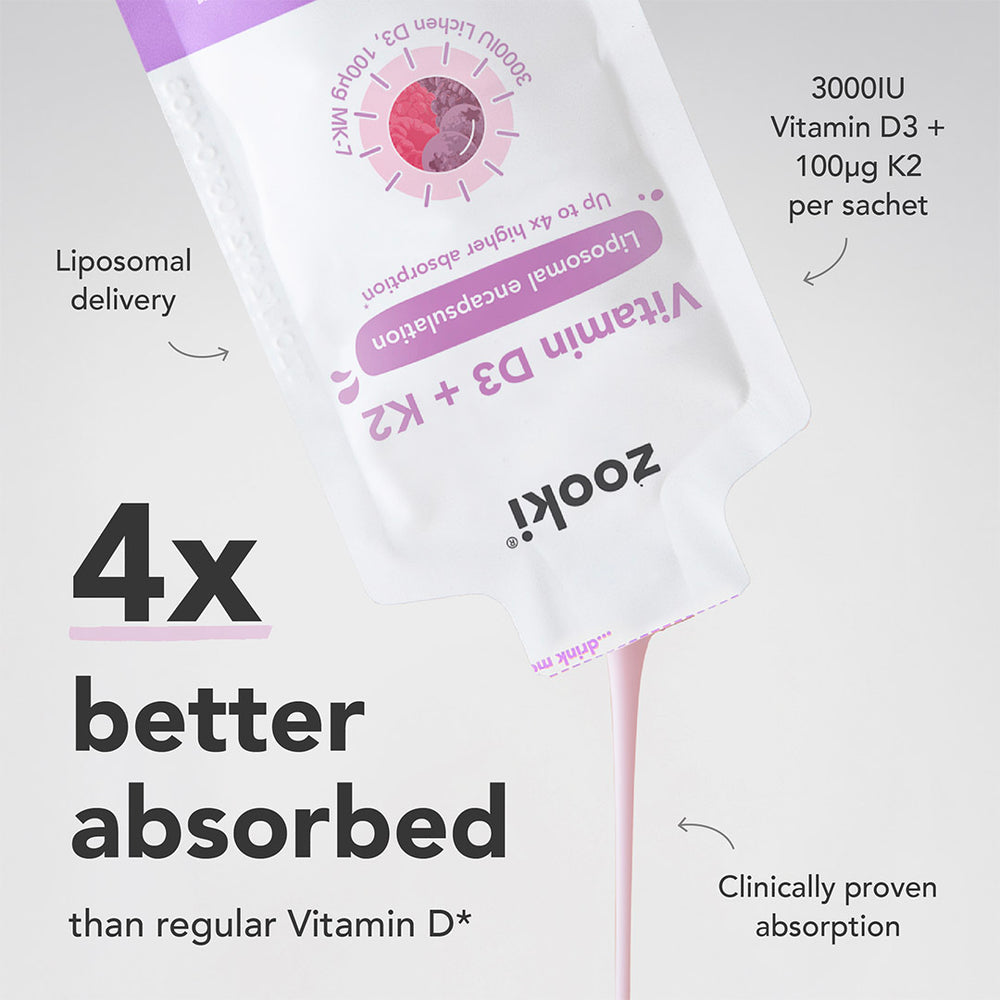 Vitamin D3+K2, Liposomal Liquid
Sachets Mixed Berry - 14 packs