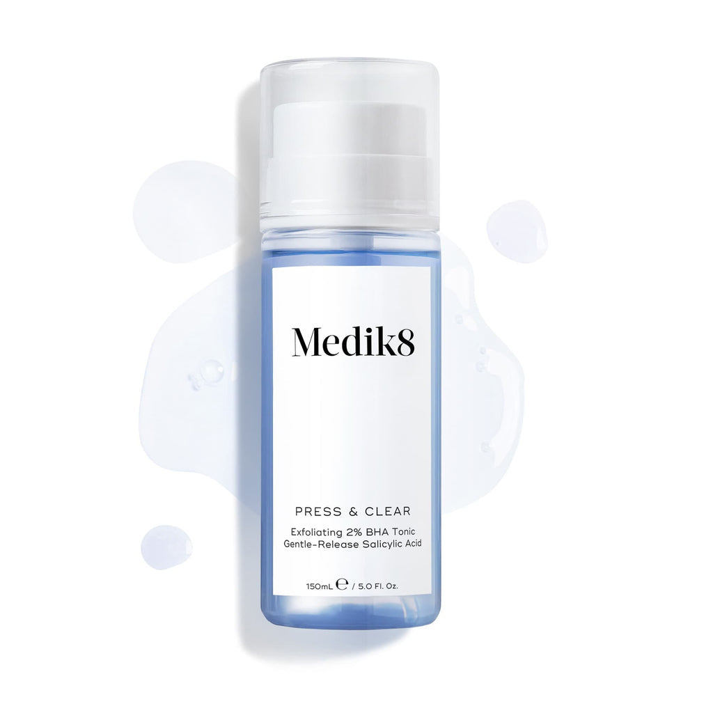 MEDIK8 PRESS & CLEAR™ 150ml
Exfoliating 2% BHA Tonic
Gentle-Release Salicylic Acid